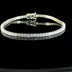 3.5 carat lab grown CVD diamond Tennis Bracelet 14k white gold 12gr EF/VVS2 VS1